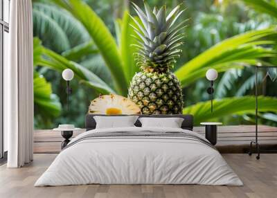 Pineapple on table Wall mural