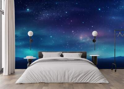 beautiful sky night with stars background Wall mural