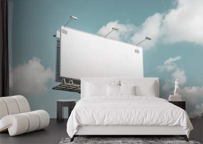 Billboard Mockup on Clear Sky Background Wall mural