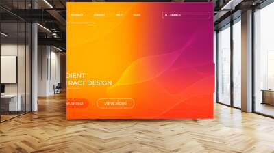 Bright Colors Gently Mixing Vector Gradient Background for Landing Page Design Wall mural