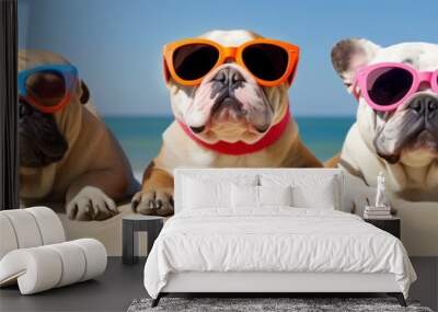 dog with sunglasses Wall mural