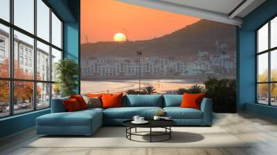 Agadir beach and city On Sundown in Morroco Wall mural