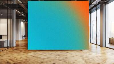 Smooth Gradient Orange and Teal Background with Grainy Texture Wall mural