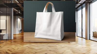 Versatile Plain Cotton Bag for Eco-Friendly Bamboo Packaging - Mockup ecobag Wall mural