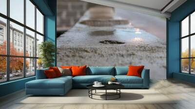 wall with rain water Wall mural