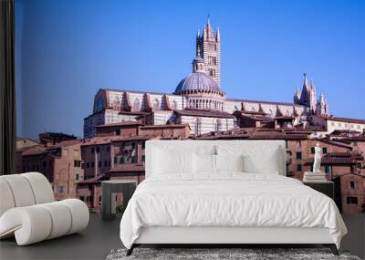 Siena Cathedral (Italian: Duomo di Siena) is a medieval church in Siena, Italy, dedicated from its earliest days as a Roman Catholic Marian church, and now dedicated to the Assumption of Mary. Wall mural