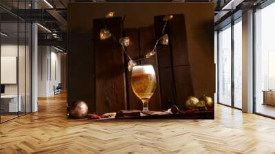 Christmas beer glass bar holiday Wall mural