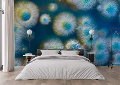 close up petri dish with microbe colony Wall mural