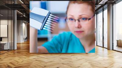 Nurse doing medical analysis Wall mural