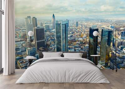 view of the Frankfurt skyscrapers Wall mural