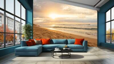 sunset on the beach Wall mural