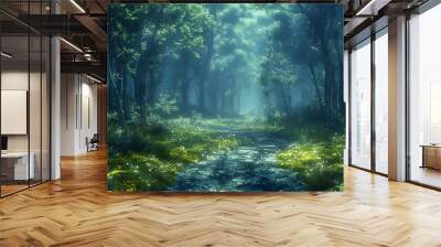 morning in the forest Wall mural