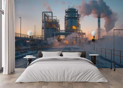 A large scale carbon capture and utilization plant, where captured CO2 is being converted into useful products Wall mural