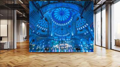 The Blue Mosque, (Sultanahmet Camii), Istanbul, Turkey. Wall mural