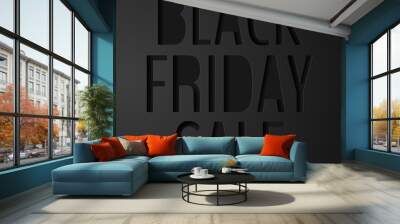 Black Friday sale vector, simple 3D poster banner illustration Wall mural