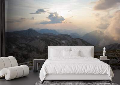 View from Hochswab in evening, 2 277 m, Alps, Austria. Wall mural