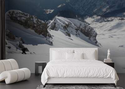 beautiful winter landscape of totes gebirge mountains Wall mural