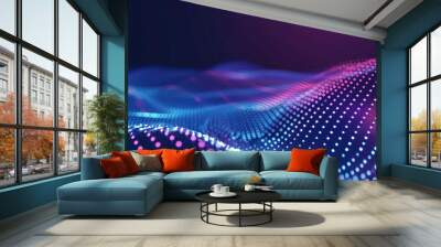 abstract background with blue and purple gradient dots pattern futuristic digital art Wall mural