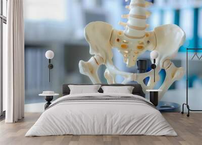 anatomical hip joint model showing pelvic bone pain in medical clinic healthcare concept Wall mural