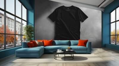 blank black tshirt mockup streetwear apparel branding template Wall mural