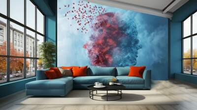 dementia and mental health recovery concept illustration Wall mural