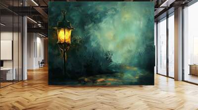 glowing beacon or lantern lighting a dark path stoicism as lifes guiding light concept digital painting Wall mural