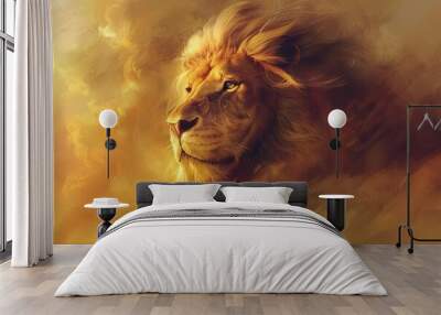 jesus christ the lion of judah symbolic representation of strength and salvation Wall mural