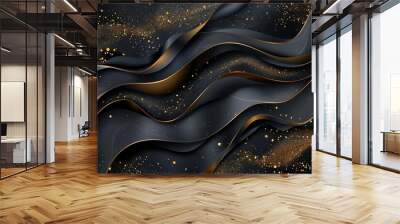 luxury dark grey and gold abstract background elegant dynamic festive winter illustration Wall mural