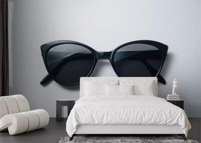 stylish black sunglasses isolated on white fashion accessory studio product photography Wall mural