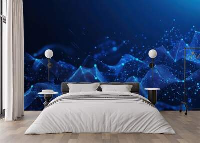 Abstract Blue Digital Landscape Wall mural