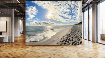 Beach Landscape with Blue Skies and White Sands Wall mural