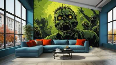 realistic zombie illustration for Halloween horror carnival Wall mural