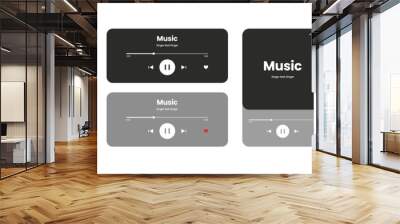 Set of music players for melodies, sounds, ringtones and more. Wall mural