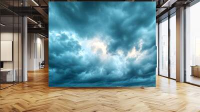 Cloudy Sky with Glooming Storm Clouds Wall mural