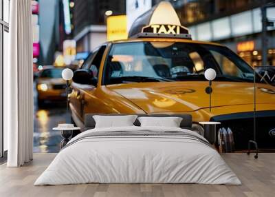 Taxi yellow colour with beautiful looking Wall mural