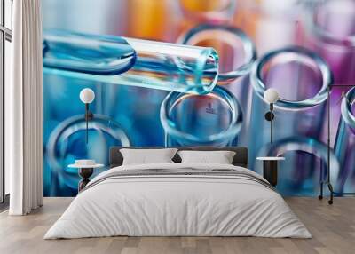 Test tubes closeup.medical glassware Wall mural