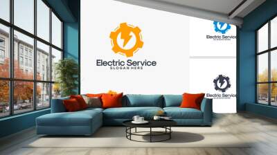 Electricity Service logo template, Electricity Technology logo designs vector Wall mural