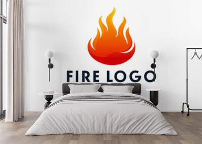 Modern Fire Flame logo designs, Iconic Fire logo template, Logo symbol icon Wall mural