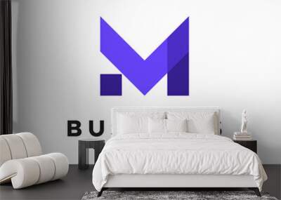 Modern Geometric M Initial logo designs concept vector, Business Initial Letter logo Wall mural