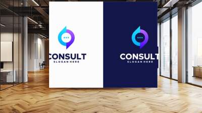 Modern Gradient Consulting agency logo template designs, Talk Chat logo symbol Wall mural