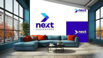 Modern Next Logo designs concept vector, Arrow logo designs concept Wall mural