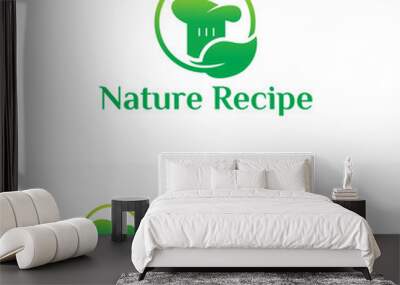 Nature Recipe Logo template, Nature Food Logo template Wall mural