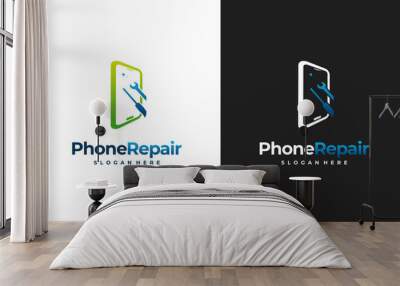 Phone Service logo designs concept, Phone Repair logo template Wall mural