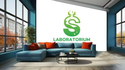 S Initial Bottle laboratory logo designs template Wall mural