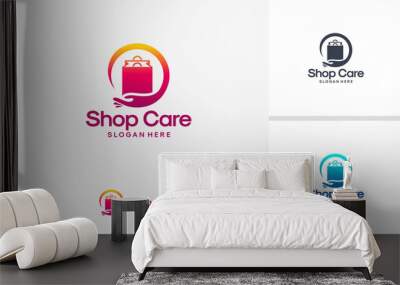 Shop Care logo designs vector, Shop Service logo template Wall mural