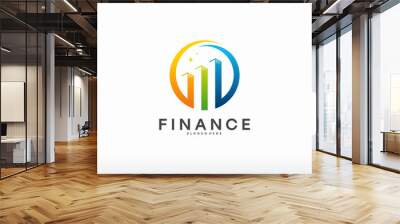 Simple Financial and investment Logo designs concept vector, Modern Finance logo designs Wall mural