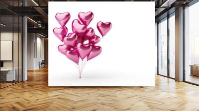 Valentine's day love concept Minimal love concept. Valentine's Day or wedding party decoration. Metallic balloon.background Wall mural