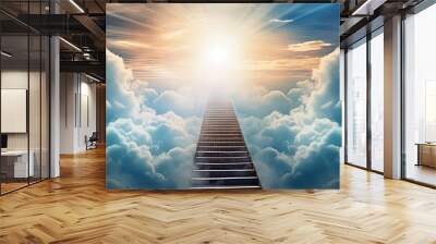 Stairway to heaven in glory , Generative AI	
 Wall mural