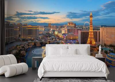 Panoramic view of Las Vegas strip at sunset	 Wall mural