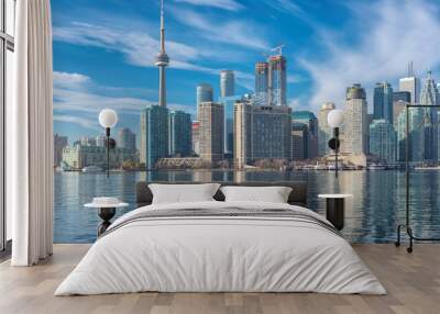 Skyline of Toronto with CN Tower over Ontario Lake, Canada Wall mural